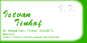 istvan tinhof business card